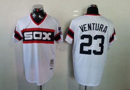 Mitchell And Ness 1983 White Sox #23 Robin Ventura White Throwback Stitched MLB Jersey